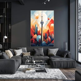 Vibrant Toronto Skyline Abstract Art Print - Abstract, Artistic Poster