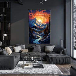 Majestic Mountain Sunset Poster