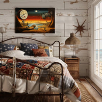 Surreal Desert Timepiece: Abstract or Artistic Poster