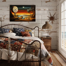 Surreal Desert Timepiece: Abstract or Artistic Poster