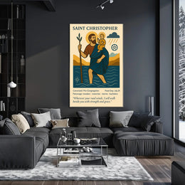 Saint Christopher Vintage Iconography in Mythology Poster