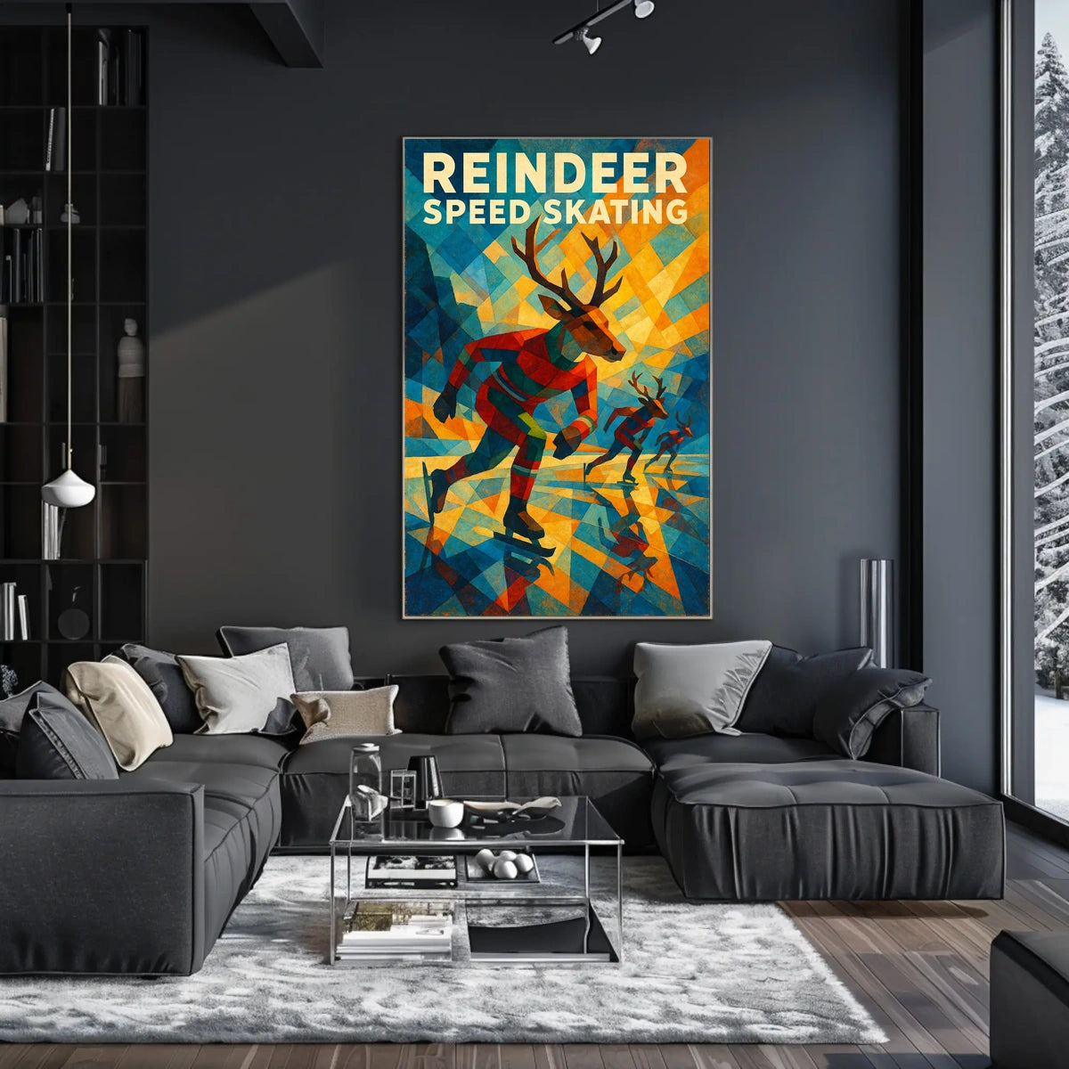 Reindeer Speed Skating Poster