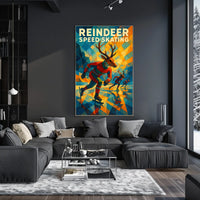 Reindeer Speed Skating Poster