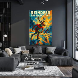 Reindeer Speed Skating Poster