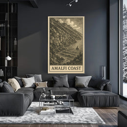 Amalfi Coast Poster Coastal Wall Art for Living Rooms