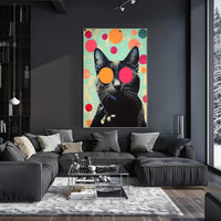 Psychedelic Cat Poster Abstract Wall Art Print