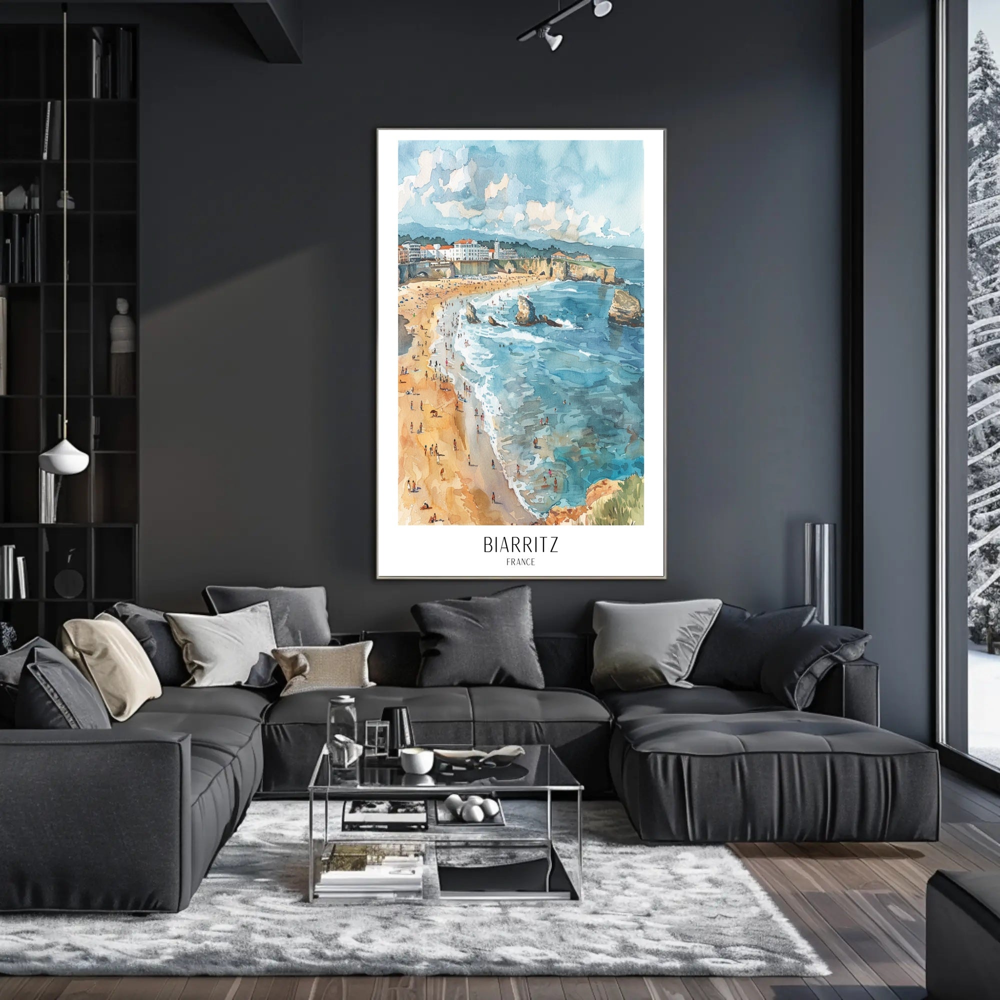 Biarritz Beach Serenity: Vintage Travel Poster PosterGoat