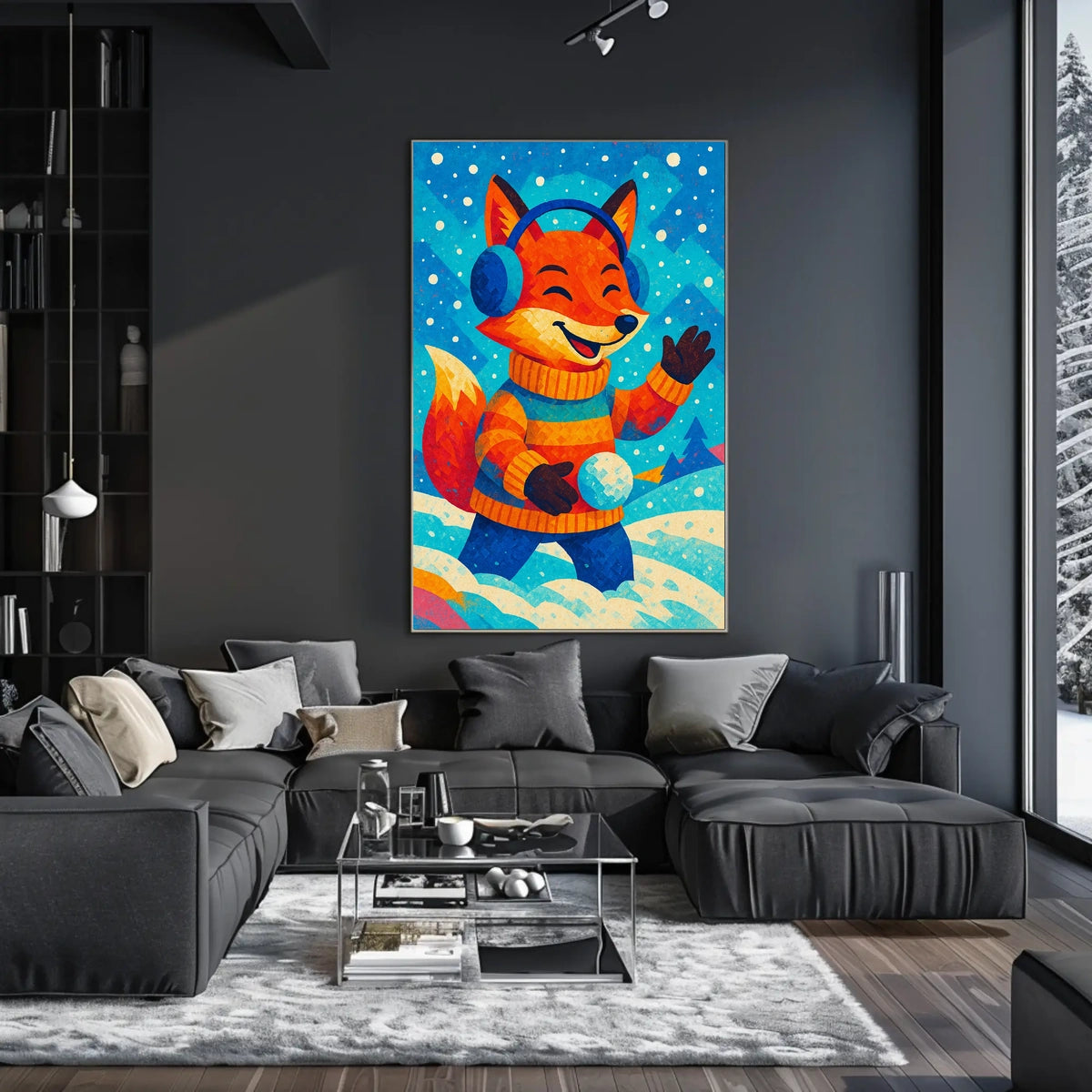 Winter Fox Scene Poster