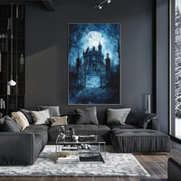 Haunted Manor Under The Moonlight Poster