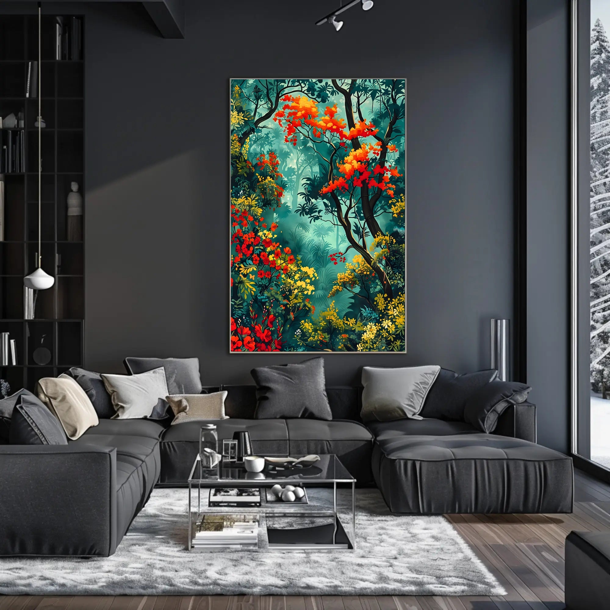 Vibrant Forest Scene William Morris Art Poster