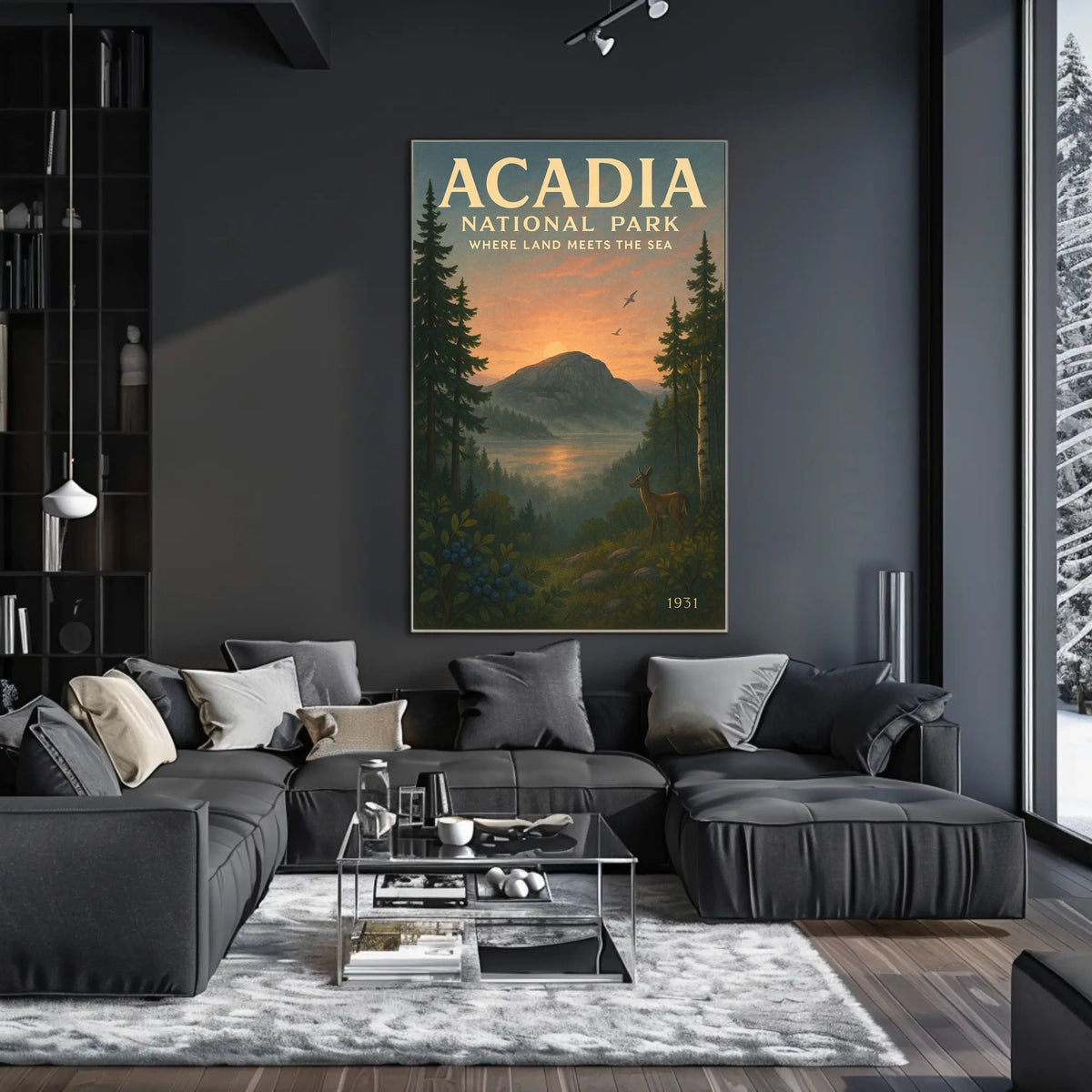 Acadia National Park Where Land Meets Poster