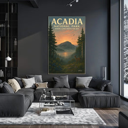 Acadia National Park Where Land Meets Poster