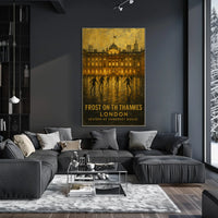 Frost On The Thames Skaters At Poster