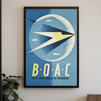 BOAC - It's a Small World Vintage Travel Poster