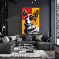 Stylized Corgi Dog with Sunglasses Pop Culture Poster PosterGoat