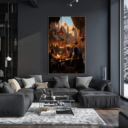 Market Scene In An Ancient City Poster