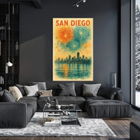 San Diego Skyline Celebration Poster