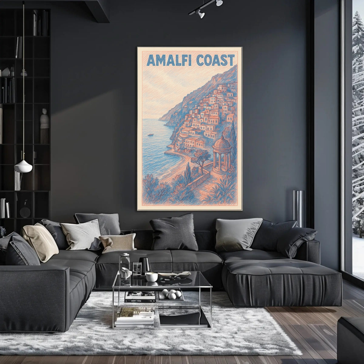 Amalfi Coast Poster 18x24 Coastal Wall Art Home Decor