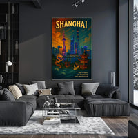 Shanghai's Vibrant Fusion Cityscape Urban or Cityscape Poster PosterGoat