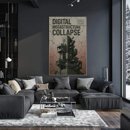 Digital Megastructure Collapse Futuristic Sci-Fi Poster