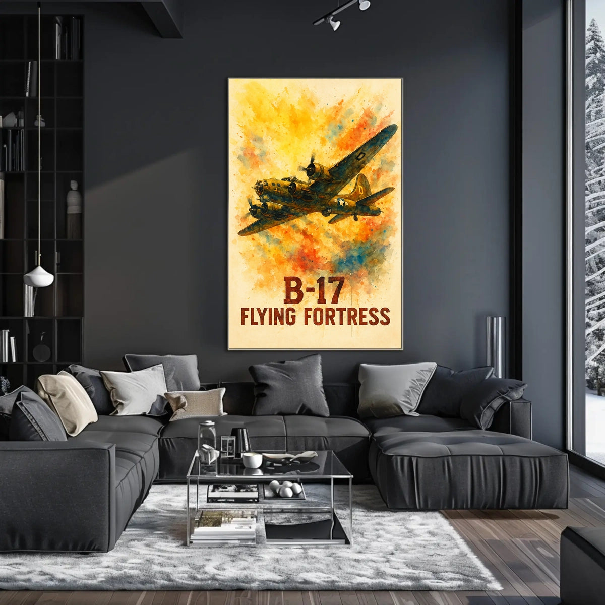 B-17 Flying Fortress Vintage Aviation Art Poster