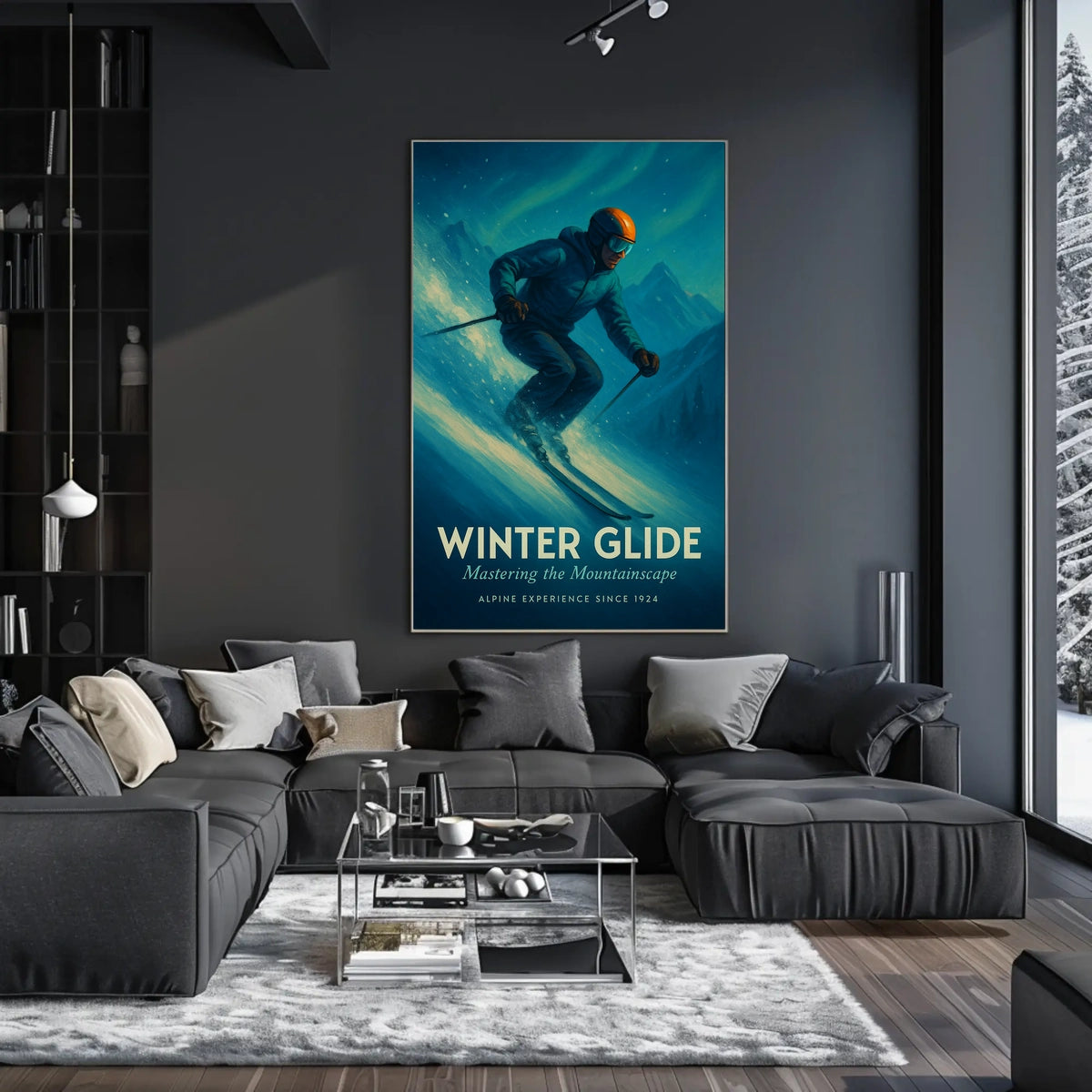 Winter Glide Mastering the Mountainscape Poster