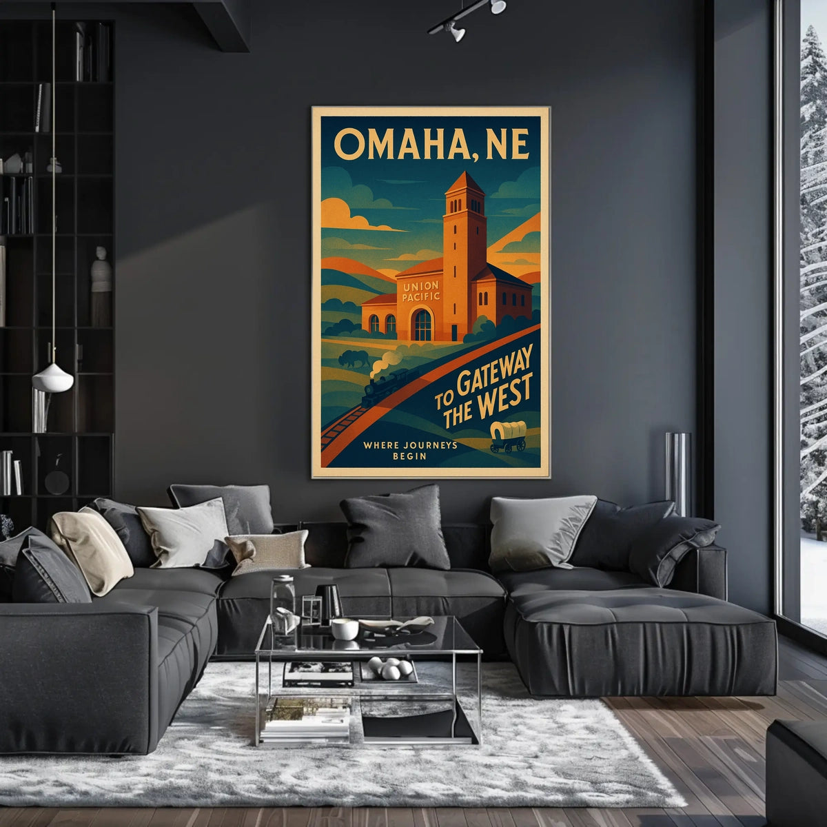 Vintage Omaha Railroad Poster: Gateway to the West