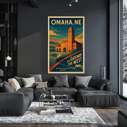Vintage Omaha Railroad Poster: Gateway to the West
