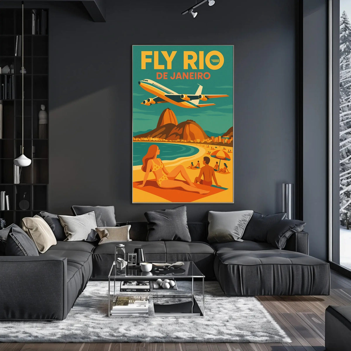 Travel to Rio de Janeiro Retro Travel Poster
