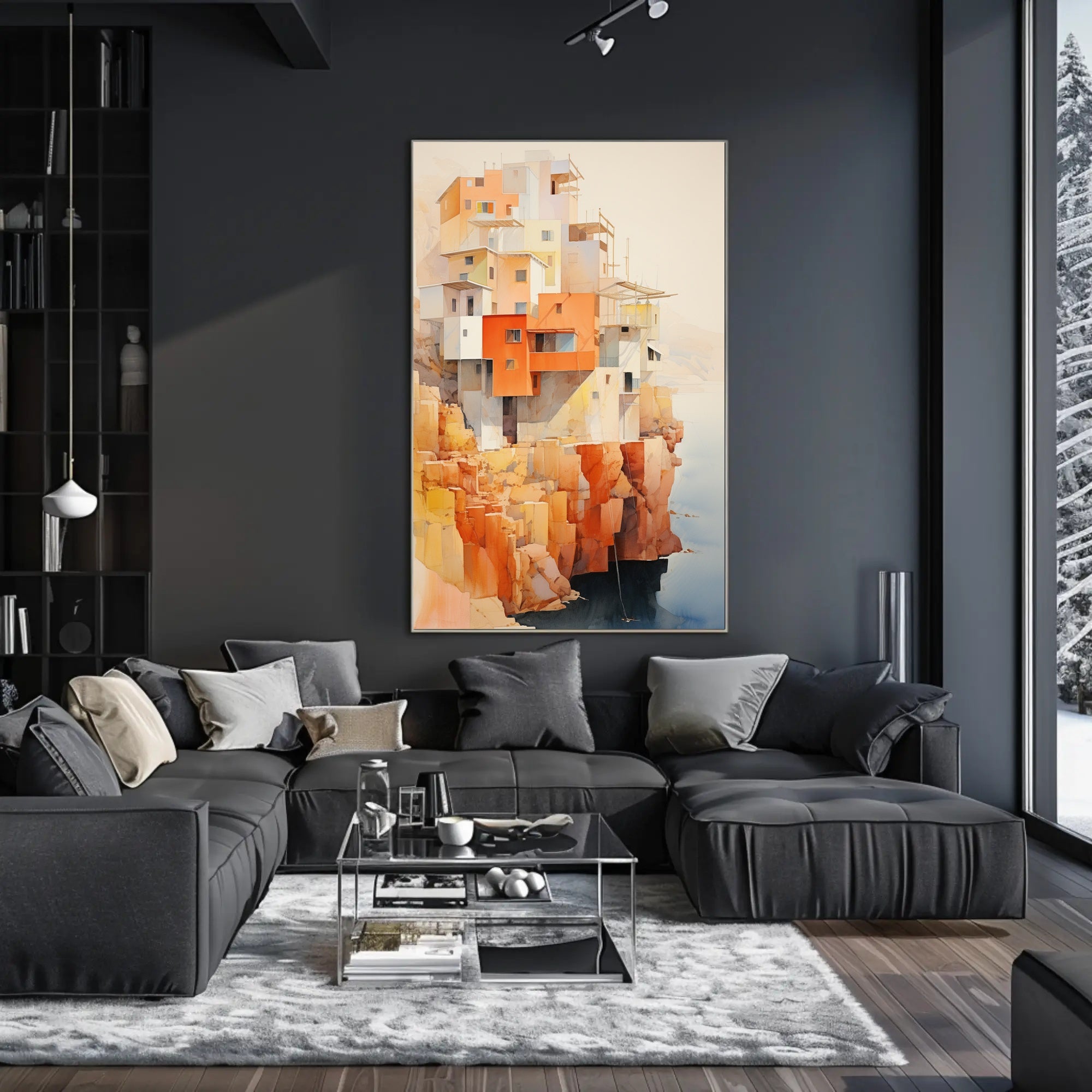 Cliffside Architecture Poster