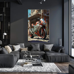 Urban Motorcycle Art Poster PosterGoat