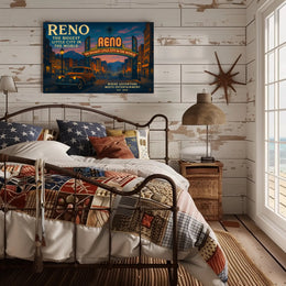 Reno Travel Poster The Biggest Little City Art
