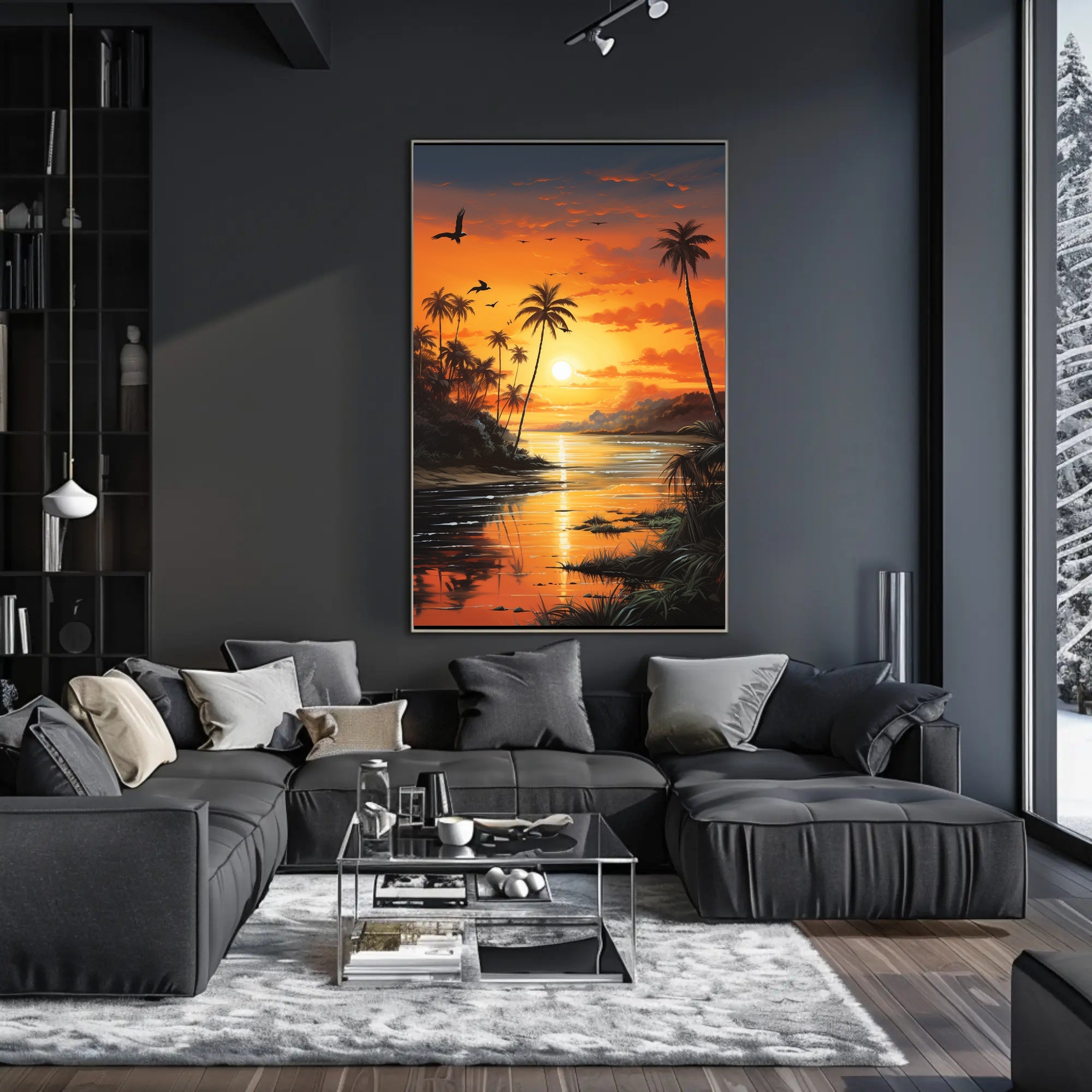 Tropical Sunset Dreamscape: Vibrant Coastal Travel Poster