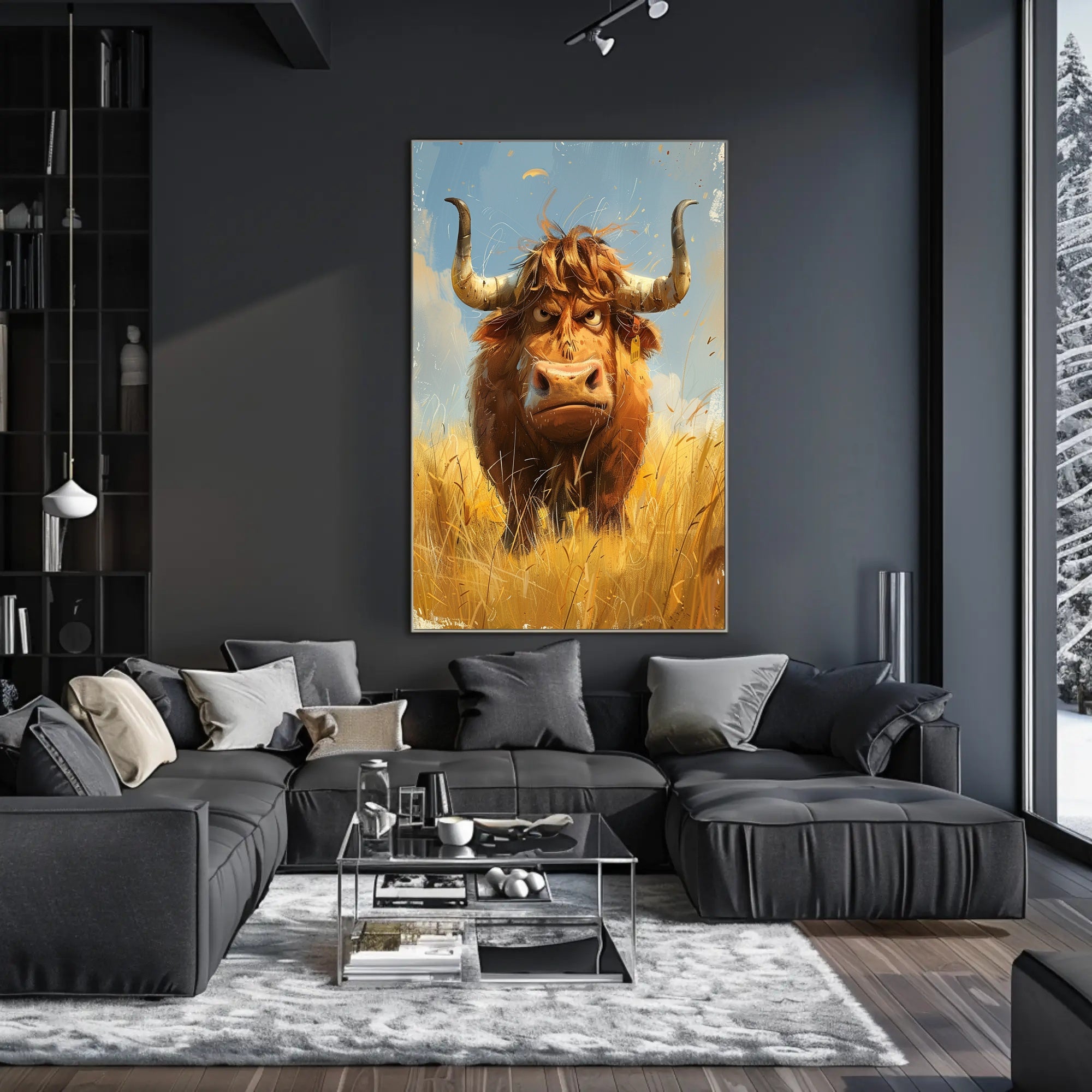 Majestic Highland Cattle Poster PosterGoat