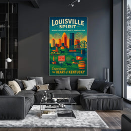 Louisville Spirit Where Heritage Meets Innovation Poster