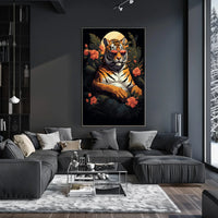 Tiger sunglasses jungle scene – Artistic Animal Poster