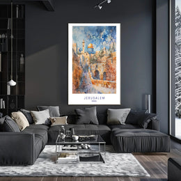Jerusalem Dome of the Rock Urban Cityscape Poster PosterGoat