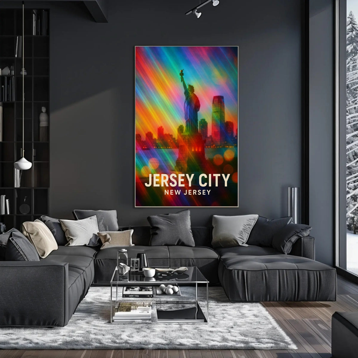 Jersey City Harbor Skyline Urban Realism Collector Poster