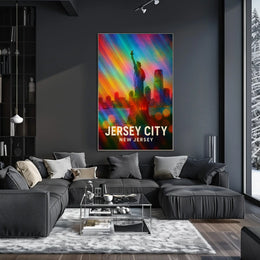 Jersey City Harbor Skyline Urban Realism Collector Poster