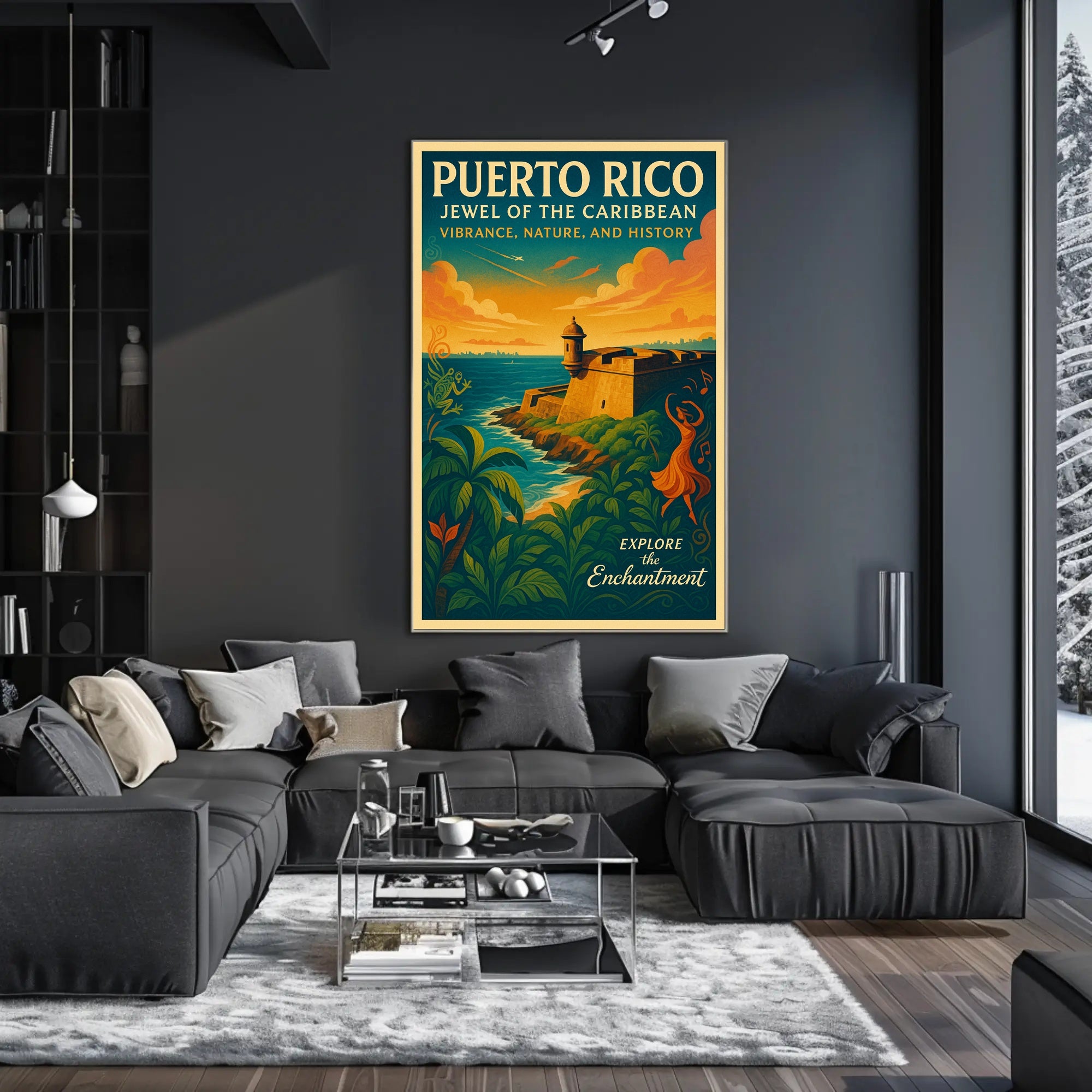 Puerto Rico Jewel of the Caribbean Travel Poster