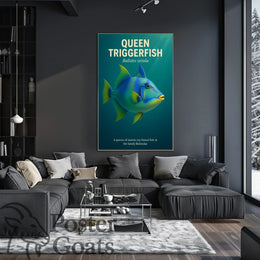Queen Triggerfish Photorealistic Art Animal Poster