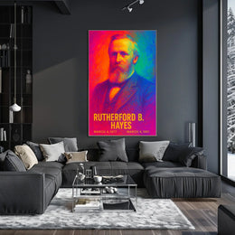 Rutherford B. Hayes 19th President of the United States Neon Gradient Overlay Poster