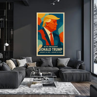 Political Leadership Abstract Art Poster: Bold and Patriotic