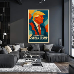 Political Leadership Abstract Art Poster: Bold and Patriotic