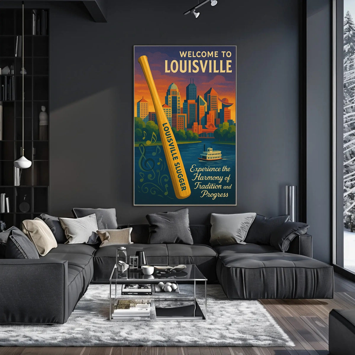 Welcome To Louisville Scenic Cityscape Art Inspiration Decor Lovers Wanderlust Souls Wall Art Poster