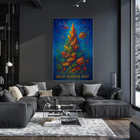 Great Barrier Reef Vintage Art Poster Print