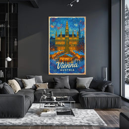 Vienna Winter Wonderland Timeless Cityscape Artistic Decor Enthusiasts Vintage Urban Poster