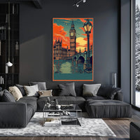 Sunset Over London Poster
