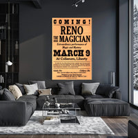 Vintage Magic Show Poster: Reno Performance Historical Poster