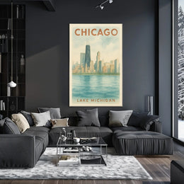 Chicago Skyline Lake Michigan Poster